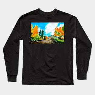 Autumn Aspens Handpainted Watercolor Art Print Long Sleeve T-Shirt